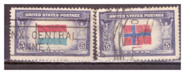 USA - 1943-1944 Bandiere Degli Stati Occupati Dall'Asse - 2 Valori - Used Stamps