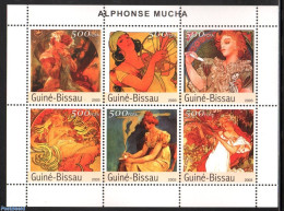 Guinea Bissau 2003 Alphonse Mucha 6v M/s, Mint NH, Art - Paintings - Guinea-Bissau