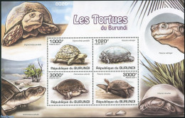 Burundi 2011 Turtles S/s, Mint NH, Nature - Animals (others & Mixed) - Reptiles - Turtles - Otros & Sin Clasificación