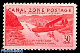 Canal Zone 1939 30c, Stamp Out Of Set, Unused (hinged), Transport - Aircraft & Aviation - Ships And Boats - Flugzeuge
