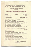 Zilveren Priesterjubileum  *  Medepastoor E.H. Paul Vanderghote  (Karmel, Vlamertinge 1954 - St. Pieters, Ieper 1979) - Religion & Esotericism