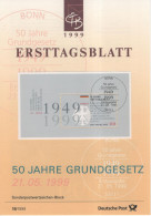 Germany Deutschland 1999-19 50 Jahre Grundgesetz, 50 Years Of The Basic Law, Canceled In Bonn - 1991-2000