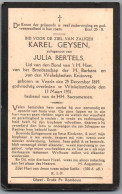 Bidprentje Veerle - Geysen Karel (1849-1931) - Images Religieuses
