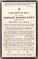 Bidprentje Velzeke - Broekaert Gustaaf (1864-1924) Middenplooi - Andachtsbilder