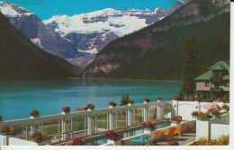 Overlooking The Pool Chateau Lake Louise, Alberta Canada, Wall Of Windows  Snow-capped Mount Temple 2 Scans - Lac Louise