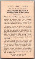 Bidprentje Venlo (NL) - Van Ryn Theodora Henrica Hubertina (1907-1950) - Devotion Images
