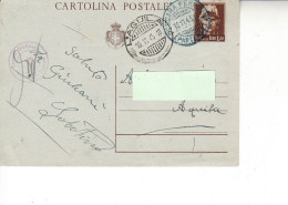 ITALIA  1945 -  Cartolina Postale Lire 1,20  Da Pescara Ad Aquila - Marcophilia