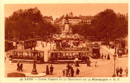 CPA LYON - COURS VERDUN ET LE MONUMENT DE LA REPUBLIQUE - Autres & Non Classés