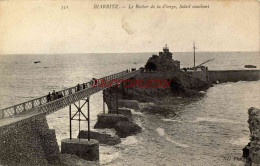 CPA BIARRITZ - LE ROCHER DE LA VIERGE, SOLEIL COUCHANT - Biarritz