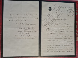 LETTRE JEBSHEIM 1864 BARON DE BERCKHEIM COLONEL ARTILLERIE A CHEVAL CPNSEIL GENERAL CANTON ANDOLSHEIM CAMPAGNE DE CHINE - Historical Documents
