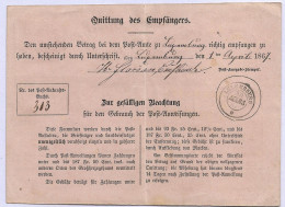 Rare Mandat Postal Luxembourgeois De 1867 - 1859-1880 Wappen & Heraldik