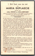 Bidprentje Vlamertinge - Deplaecie Maria (1926-1945) - Andachtsbilder