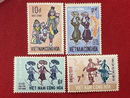 Stamps Vietnam South (Danse Populaire - 12/1/1971) -GOOD Stamps- 1 Set/4pcs - Viêt-Nam