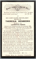 Bidprentje Vlimmeren - Hesbeens Theresia (1855-1934) - Images Religieuses