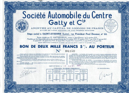 Société Automobile Du Centre GATTY Et Cie - Auto's