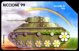 G 1056 C&C 3133 SCHEDA TELEFONICA USATA RICCIONE 99 I.P.Z.S CARRO ARMATO - Públicas Especiales O Conmemorativas