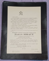 MESSIRE BARON HENRI SIRAUT / CHÂTEAU DE LA BRUYÈRE NIMY 1935 - Décès