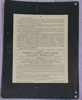 MESSIRE PROSPER VICOMTE POULLET / MINISTRE D'ÉTAT ,. ANCIEN PREMIER MINISTRE,..../ LOUVAIN 1937 - Obituary Notices