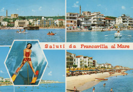 CARTOLINA ITALIA 1976 CHIETI FRANCAVILLA AL MARE SALUTI VEDUTINE Italy Postcard ITALIEN Ansichtskarten - Chieti
