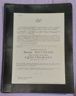 BARONNE ALICE NOTHOMB VEUVE MAJOR COMTE HENRI D'OULTREMONT (TOMBÉ À TERVAETE EN 1914) / BRUXELLES 1942 - Obituary Notices