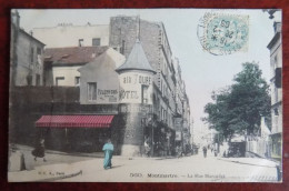 Cpa Montmartre : La Rue Marcadet - Hôtel Restaurant " à La Tourelle " - Paris (18)