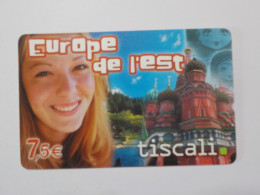 CARTE TELEPHONIQUE    Tiscali  " Europe De L'Est"    7.5 Euros - Mobicartes (recharges)