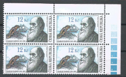 ** 4x 586 Czech Republic Ch. Darwin 2009 Marine Iguana - Unused Stamps