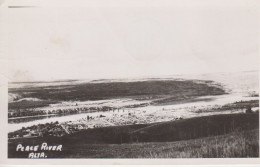 Peace River And Peace River City. Alberta Canada Real Photo B&W  City Bridge   2sc - Autres & Non Classés