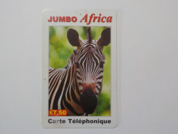 CARTE TELEPHONIQUE     " Jumbo Africa "   7.5 Euros - Kaarten Voor De Telefooncel (herlaadbaar)