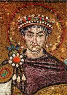 Art - Mosaique Religieuse - Ravenna - Basilica Di S Vitale - L'Imperatore Giustiniano - L'Empereur Justinien - CPM - Car - Tableaux, Vitraux Et Statues
