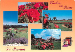 71 - Chalon Sur Saone - La Roseraie - Multivues - Fleurs - Flamme Postale De Givry - CPM - Voir Scans Recto-Verso - Chalon Sur Saone