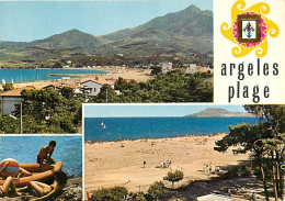66 - Argelès Sur Mer - Multivues - Scènes De Plage - Femmes En Maillot De Bain - Blasons - CPM - Voir Scans Recto-Verso - Argeles Sur Mer