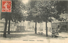 69 - Cogny - La Place - Animée - Oblitération Ronde De 1908 - CPA - Voir Scans Recto-Verso - Autres & Non Classés