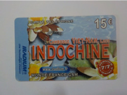CARTE TELEPHONIQUE   Iradium      "  Cambodge Viet Nam Laos Indochine" "   15 Euros - Kaarten Voor De Telefooncel (herlaadbaar)
