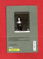 ITALIA  : Tessera Filatelica -  Eleonora  DUSE  - 21.04.2024 - Cartes Philatéliques