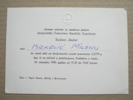 INVITATION In The Original Envelope / Federal Secretary For Foreign Affairs Budimir Lončar SFRJ ... ( 1990 ) - Historical Documents