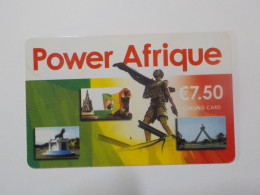 CARTE TELEPHONIQUE   Calling Card  " Power Afrique "   7.5 Euros - Cellphone Cards (refills)