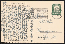 1935 Germany Postally Travelled Private Pictured Postal Stationery Card With Slogan Cancel - Entiers Postaux Privés