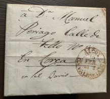 España 1851 Sobrescrito Alcoy Valencia A Lorca. - ...-1850 Prephilately