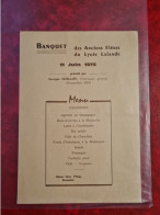 Menus 1972  ASSOCIATION DES ANCIENS ELEVES DU LYCEE LALANDE BOURG EN BRESSE - Menus