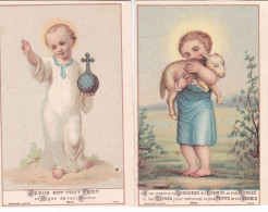 2 HOLY CARDS : JESUS EST TOUT PETIT, JE NE CRAINS NI LE ..... - Images Religieuses