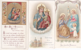 3 HOLY CARDS : NOTRE DAME DE LA CONSOLATION, LA SAINTE FAMILLE, MARIE MERE ET ORNAMENT DE CARMEL - Images Religieuses