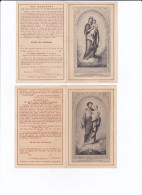 2  HOLY CARDS : HEILIGE JOZEF, VOORBEELD EN PATROON VAN DE VRIENDEN VAN HET H. HART, ONZE LIEVE VROUW VAN  HET H. HART - Images Religieuses