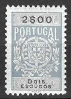 Fiscal/ Revenue, Portugal - Estampilha Fiscal. Série De 1940 -|- 2$00 - MNH - Neufs