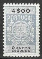 Fiscal/ Revenue, Portugal - Estampilha Fiscal. Série De 1940 -|- 4$00 - MNH - Neufs