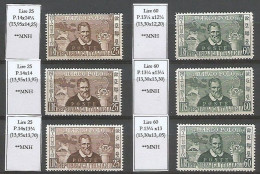 Italy 1954 Marco Polo - Emissione Cpl Issue By Perforations MNH ** Completa Nelle Varie Dentellature - 1946-60: Neufs