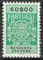 Fiscal/ Revenue, Portugal - Estampilha Fiscal. Série De 1940 -|- 60$00 - MNH - Unused Stamps