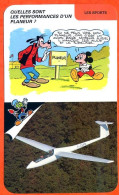 Disney Humour Planeur Avion Performances  Fiche Illustrée Documentée Sport Sports - Other & Unclassified