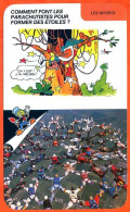Disney Humour Parachutistes Formation étoiles  Fiche Illustrée Documentée Sport Sports - Other & Unclassified