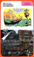 Disney Humour Les Courses De Gondoles Venise Italie  Fiche Illustrée Documentée Jeux Et Fetes - Andere & Zonder Classificatie